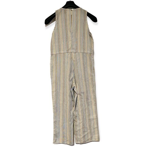 Drew Anthropologie Blue Multicolor Striped Drawstring Jumpsuit Size XS - Picture 3 of 7